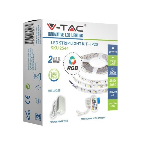 Taśma LED V-TAC Zestaw SMD5050 60 IP20 BS VT-5050 RGB 1000lm