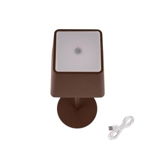Lampka Biurkowa Nocna V-TAC 2W LED Ładowanie Ściemnianie IP54 Brąz Corten VT-7563 3000K 200lm