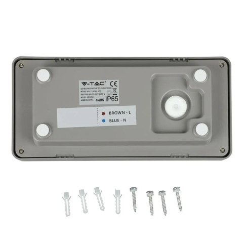 Oprawa Ścienna V-TAC 12W LED Szara IP65 VT-8058 4000K 1160lm