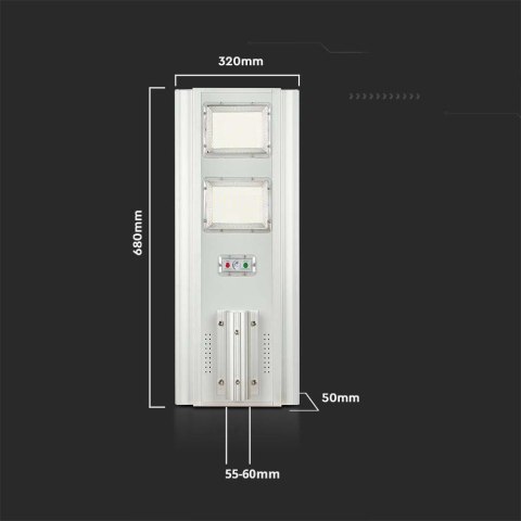 LampaOprawa Uliczna LED Solarna V-TAC 33W Czujnik ruchu, Pilot VT-20201 6500K 2300lm