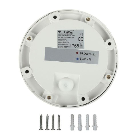 Oprawa Schodowa 2W LED V-TAC Biała Okrągła 230V IP65 VT-1142 4000K 80lm