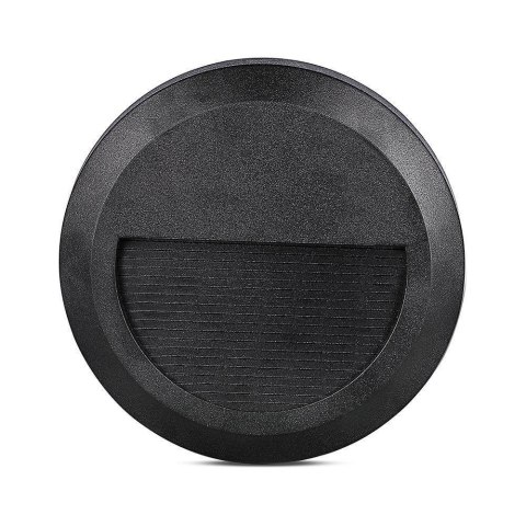 Oprawa Schodowa 2W LED V-TAC Czarna Okrągła 230V IP65 VT-1142 3000K 80lm