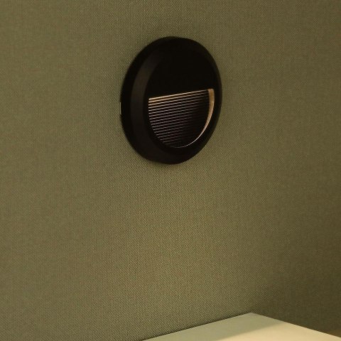 Oprawa Schodowa 2W LED V-TAC Czarna Okrągła 230V IP65 VT-1142 4000K 80lm