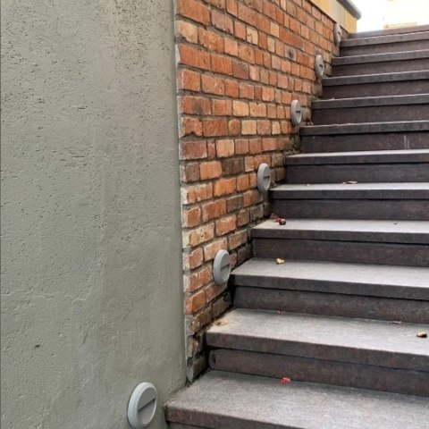 Oprawa Schodowa 2W LED V-TAC Szara Okrągła 230V IP65 VT-1142 3000K 80lm