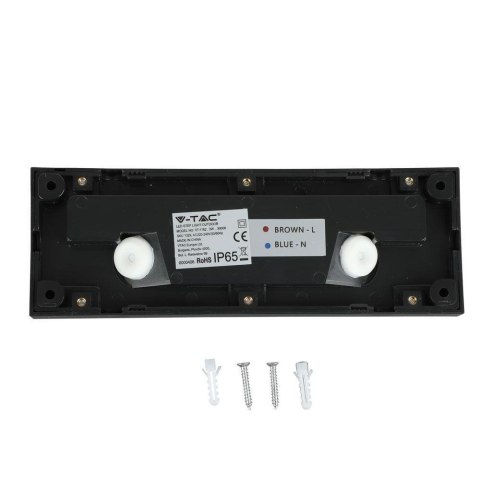 Oprawa Schodowa 3W LED V-TAC Czarna Prostokąt 230V IP65 VT-1162 3000K 110lm