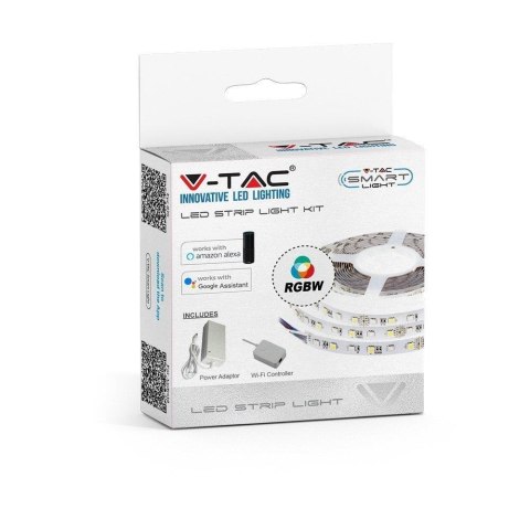 Zestaw LED V-TAC 10W 5050/60 W SMART WiFi Controler IP20 Zestaw kompatybilny z ALEXA i GOOGLE HOME VT-5050 RGBW 1000lm