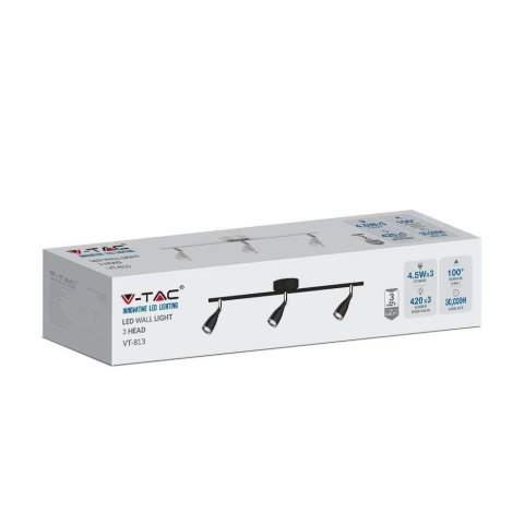 Oprawa Listwa Sufitowa V-TAC 13.5W LED Czarna VT-813 3000K 1260lm 3 Lata Gwarancji