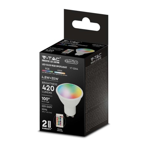 Żarówka LED V-TAC 5,5W GU10 Pilot VT-2244-N-1 RGB+3000K 420lm