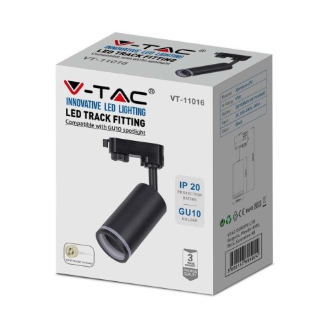 Lampa Oprawa GU10 V-TAC Szynosystem 3F Czarna VT-11016-B