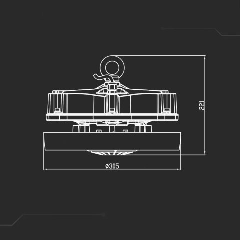 Lampa Oprawa LED High Bay V-TAC MEANWELL DRIVER 200W 185Lm/W VT-9219 4000K 37000lm 5 Lat Gwarancji