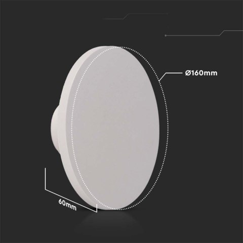 Oprawa Ścienna Kinkiet 12W V-TAC Biały Okrągły IP65 VT-8612W-RD 3000K 1200lm
