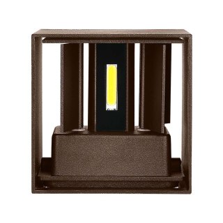 Oprawa Ścienna V-TAC 11W LED Góra Dół Regulowana Brąz Corten Kwadrat IP65 VT-759-12 3000K 1360lm