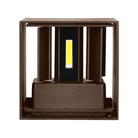 Oprawa Ścienna V-TAC 11W LED Góra Dół Regulowana Brąz Corten Kwadrat IP65 VT-759-12 3000K 1360lm