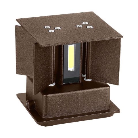 Oprawa Ścienna V-TAC 11W LED Góra Dół Regulowana Brąz Corten Kwadrat IP65 VT-759-12 3000K 1360lm