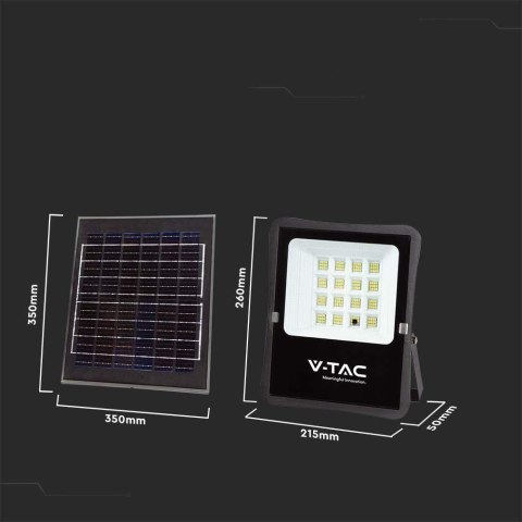 Projektor LED Solarny V-TAC 12W Pilot, AUTO, Timer IP65 VT-55100 4000K 1200lm