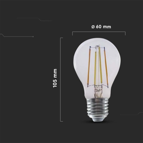 Żarówka LED SMART WiFi V-TAC 7W E27 Filament A60 Amazon Alexa Google Home VT-5137 2700K-6500K 806lm