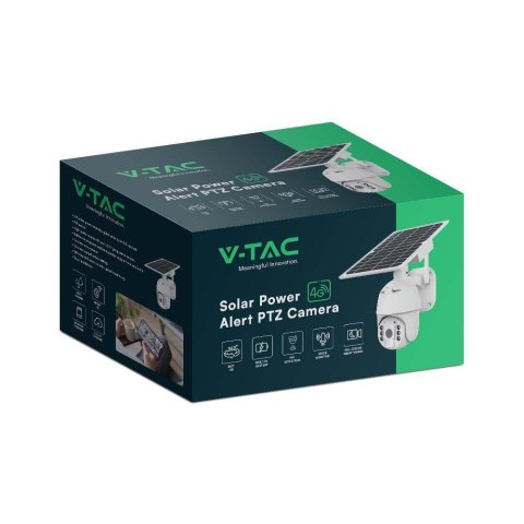 Kamera Zewnętrzna V-TAC 4G LTE HD SMART Solarna Obrotowa PTZ IR Biała VT-11024-4G