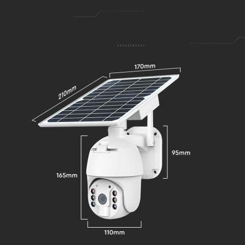 Kamera Zewnętrzna V-TAC 4G LTE HD SMART Solarna Obrotowa PTZ IR Biała VT-11024-4G