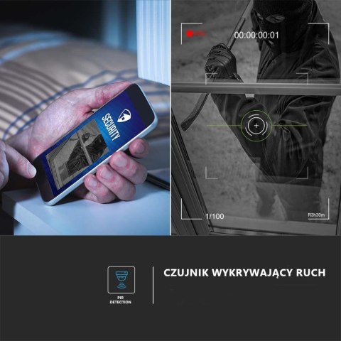 Kamera Zewnętrzna V-TAC 4G LTE HD SMART Solarna Obrotowa PTZ IR Biała VT-11024-4G