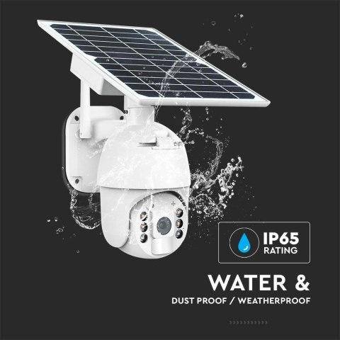 Kamera Zewnętrzna V-TAC 4G LTE HD SMART Solarna Obrotowa PTZ IR Biała VT-11024-4G