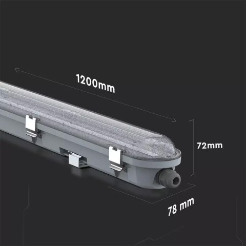 Oprawa Hermetyczna LED Awaryjna CNBOP Batertech SAMSUNG CHIP 36W 120cm 120Lm/W CL SS Clip VT-120136 6400K 4320lm