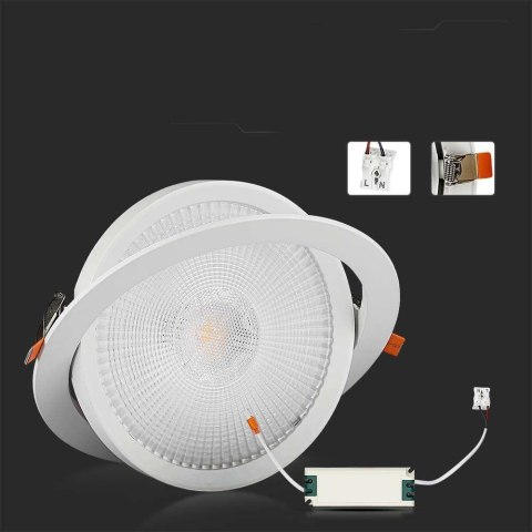 Oprawa V-TAC LED Downlight SAMSUNG CHIP 20W Ruchoma VT-2-20 3000K 1865lm 5 Lat Gwarancji