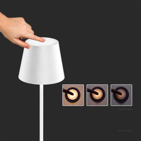 Lampa Podłogowa V-TAC 4W LED Biała IP54 Ładowalna VT-7544-W 3000K 300lm