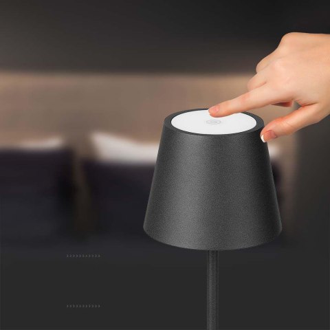 Lampa Podłogowa V-TAC 4W LED Czarna IP54 Ładowalna VT-7544 3000K 300lm