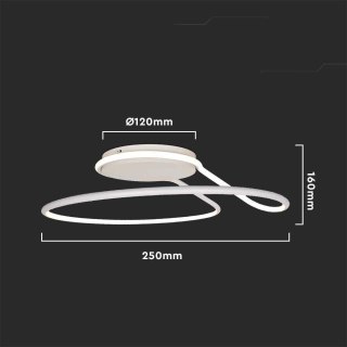 Oprawa Sufitowa V-TAC 24W LED Biała 250x160mm 4000K 2560lm