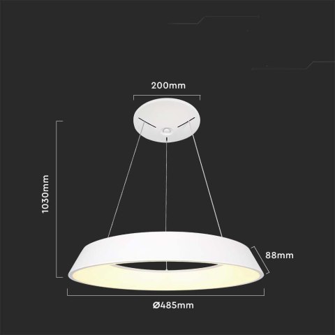 Oprawa Zwieszana V-TAC 48W LED TRIAC Biała VT-7755 3000K 5000lm