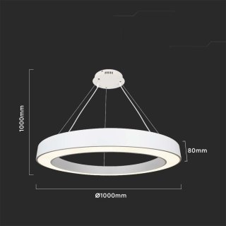 Oprawa Zwieszana V-TAC 90W LED TRIAC Biała fi.100cm VT-7793 4000K 11000lm