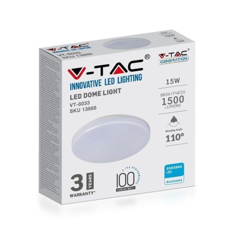 Plafon V-TAC 15W LED Sufitowy Okrągły VT-8033 6400K 1250lm