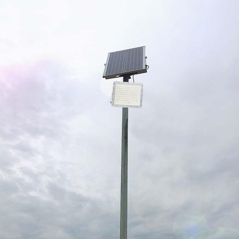 Projektor LED Solarny V-TAC 20W Pilot, AUTO, Timer, IP65 Biały VT-180W-W 4000K 1800lm