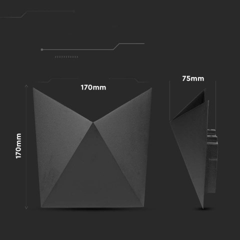 Kinkiet Ścienny V-TAC 5W LED Czarny IP65 VT-825-N 4000K 645lm