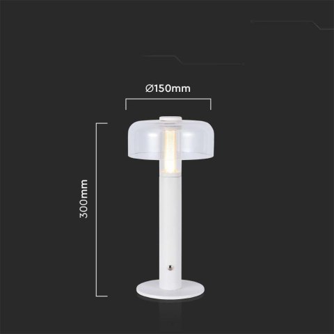 Lampka Biurkowa Nocna V-TAC 1W LED 30cm Ładowanie USB Ściemnianie Biała VT-1049 3000K 100lm