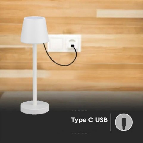 Lampka Biurkowa Nocna V-TAC 3W LED Ładowanie Ściemnianie Biała VT-7703 3000K 70lm