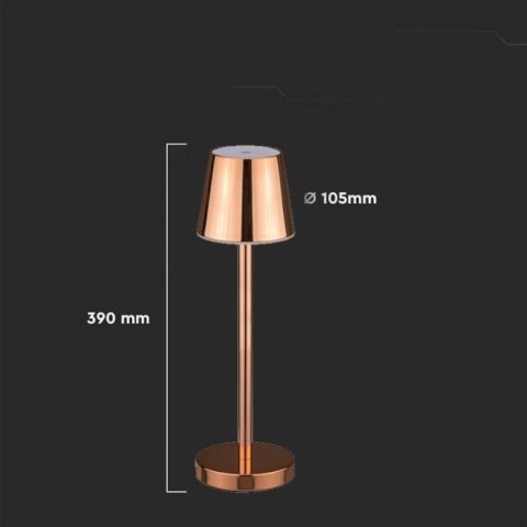 Lampka Biurkowa Nocna V-TAC 3W LED Ładowanie Ściemnianie Złota VT-7703 3000K 70lm