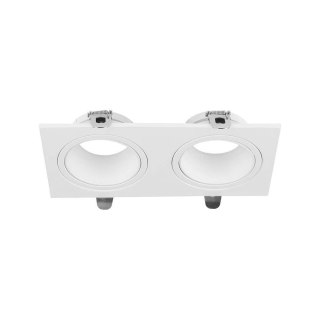 Oprawa Oczko V-TAC 2xGU10 Prostokąt Białe VT-439 3 Lata Gwarancji