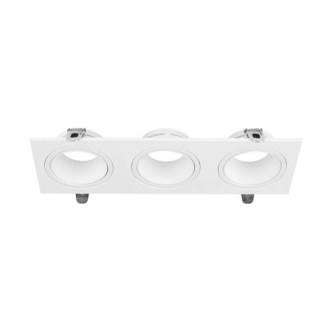 Oprawa Oczko V-TAC 3xGU10 Prostokąt Białe VT-441 3 Lata Gwarancji