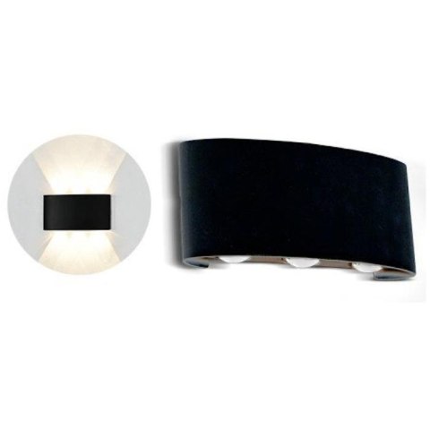 Oprawa Ścienna Góra Dół V-TAC 6W LED Czarna IP54 VT-846 4000K 630lm