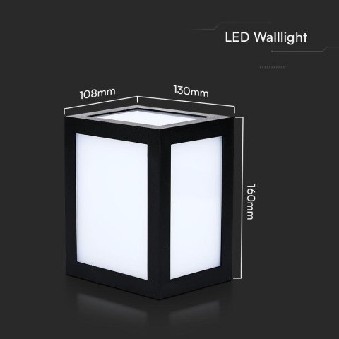 Oprawa Ścienna V-TAC 12W LED IP65 Czarna VT-822 3000K 1350lm