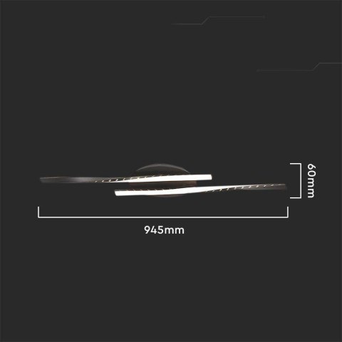 Lampa Żyrandol Oprawa Sufitowa V-TAC 12W LED Czarna VT-7788 3000K 1280lm