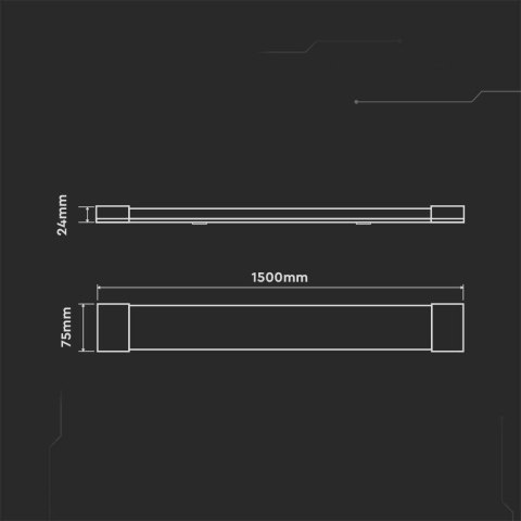 Oprawa V-TAC 50W LED Liniowa Natynkowa 150CM VT-8340 6500K 6000lm 3 Lata Gwarancji