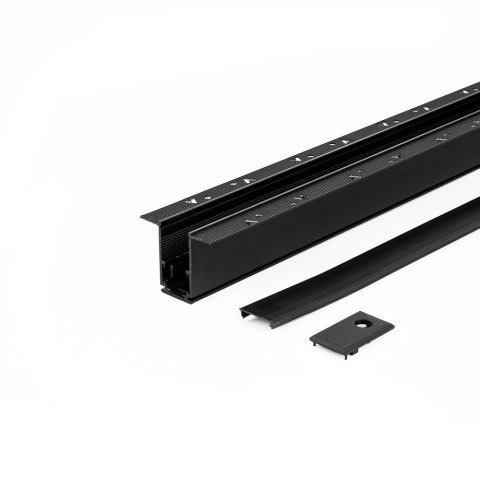 Szyna Podtynkowa Szynosystem SMART 48V V-TAC 200cm Aluminiowa Czarna (w komplecie maskownica i zaślepki)