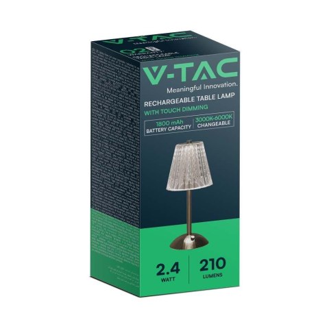 Lampka Biurkowa Nocna V-TAC 3W LED 29cm Ładowanie USB Ściemnianie Piaskowy Brąz VT-1033 3000K-6000K 210lm