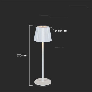 Lampka Biurkowa Nocna V-TAC 4W LED 37cm Ładowanie USB Ściemnianie Biała VT-1028 3000K-6000K 150lm