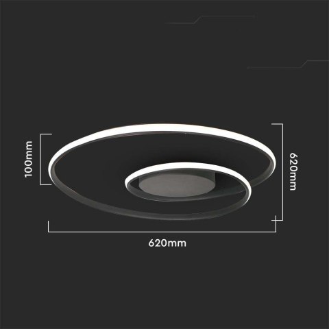 Oprawa Sufitowa V-TAC 48W LED Ściemnialna Czarna VT-7911 4000K 5150lm