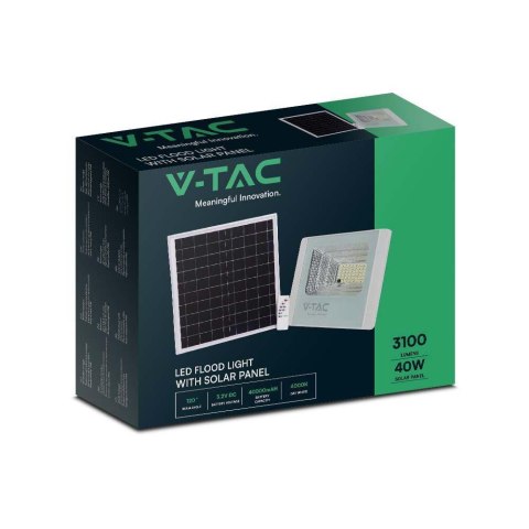 Projektor LED Solarny V-TAC 40W Biały IP65, Pilot, Timer VT-200W 6400K 3100lm