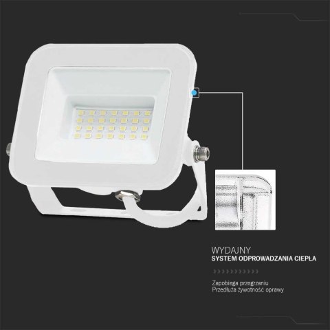 Naświetlacz Projektor LED V-TAC 20W SAMSUNG CHIP PRO-S Biały VT-44020 4000K 1620lm 5 Lat Gwarancji