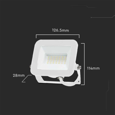 Naświetlacz Projektor LED V-TAC 20W SAMSUNG CHIP PRO-S Biały VT-44020 4000K 1620lm 5 Lat Gwarancji
